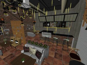 restaurant teahouse cafe drinks clubhouse 194 3D Model