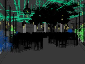 restaurante casa de ch&aacute; caf&eacute; bebidas clube 196 Modelo 3D