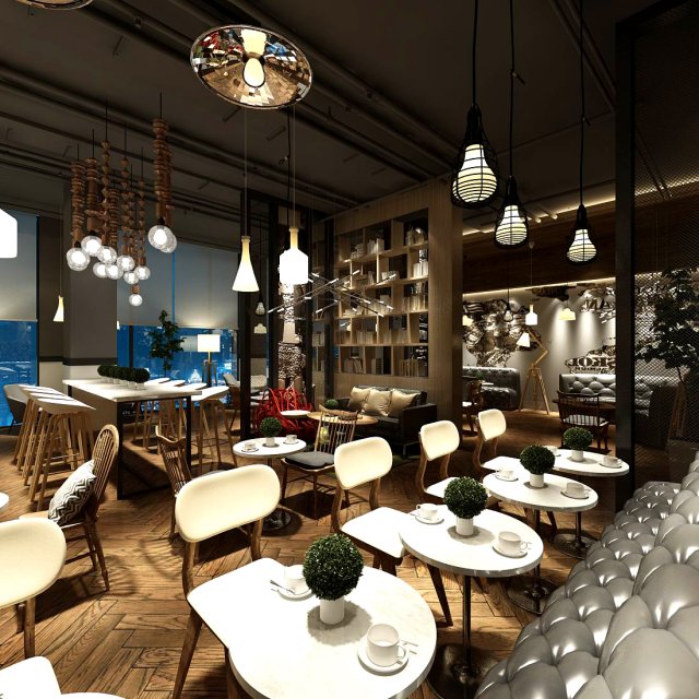 restaurant teahouse cafe drinks clubhouse 197 Model 3D .c4d .max .obj .3ds .fbx .stl .blend 