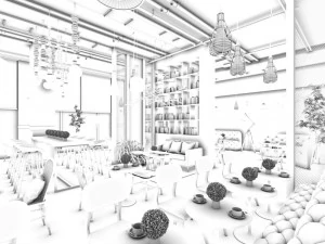 restaurant teahouse cafe drinks clubhouse 197 3D Model