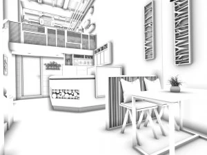 restaurant teahouse cafe drinks clubhouse 198 3D Model