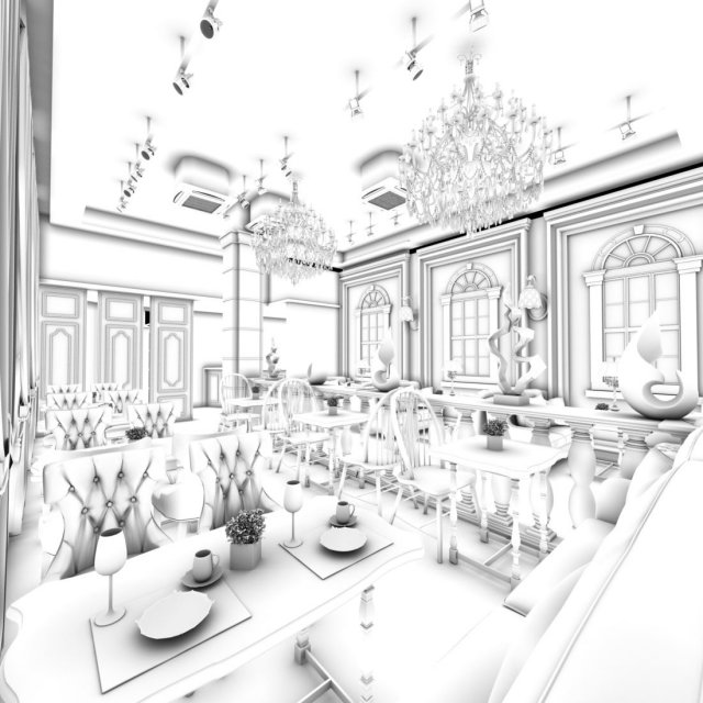 restaurant teahouse cafe drinks clubhouse 199 3D Модель .c4d .max .obj .3ds .fbx .stl .blend 