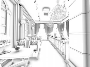 restaurante casa de t&eacute; cafeter&iacute;a bebidas casa club 199 Modelo 3D