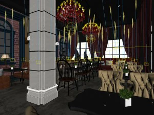 restaurante casa de t&eacute; cafeter&iacute;a bebidas casa club 199 Modelo 3D