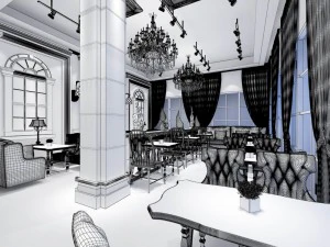 restaurante casa de t&eacute; cafeter&iacute;a bebidas casa club 199 Modelo 3D