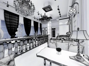 restaurante casa de t&eacute; cafeter&iacute;a bebidas casa club 199 Modelo 3D