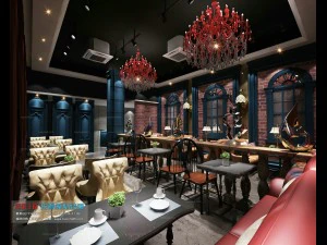 restaurante casa de t&eacute; cafeter&iacute;a bebidas casa club 199 Modelo 3D