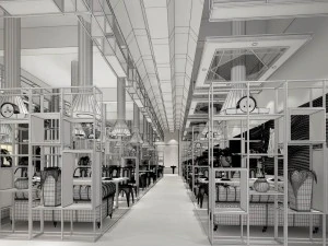 restaurante casa de ch&aacute; caf&eacute; bebidas clube 209 Modelo 3D