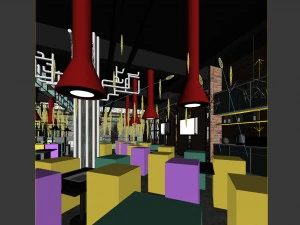 restaurante casa de ch&aacute; caf&eacute; bebidas clube 209 Modelo 3D