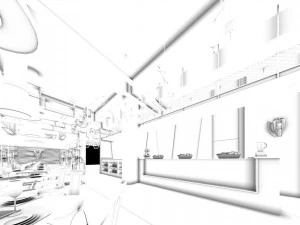 restaurante casa de ch&aacute; caf&eacute; bebidas clube 209 Modelo 3D