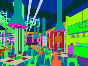 restaurante casa de ch&aacute; caf&eacute; bebidas clube 209 Modelo 3D