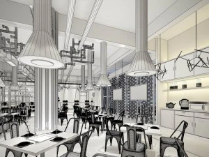 restaurante casa de ch&aacute; caf&eacute; bebidas clube 209 Modelo 3D