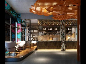 restaurante casa de chá café bebidas clube 195 Modelo 3D