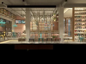 restoran &ccedil;ayevi kafe i&ccedil;ecekler kul&uuml;p binası 208 3D Model