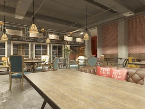 restoran &ccedil;ayevi kafe i&ccedil;ecekler kul&uuml;p binası 208 3D Model