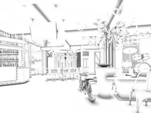 restaurant teahouse cafe drinks clubhouse 210 3D Model