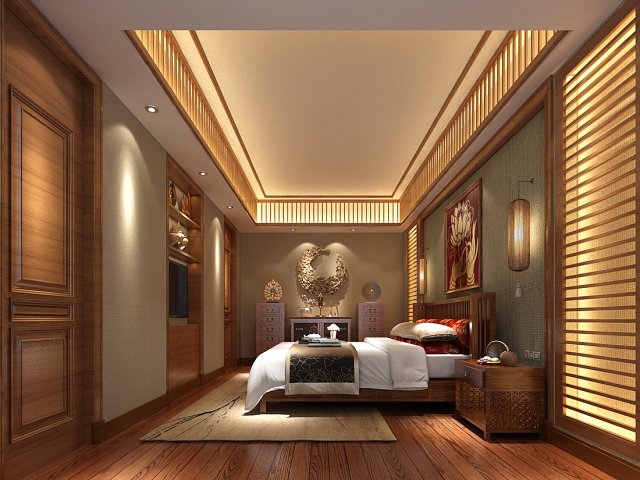 bedroom hotel suites designed a complete 01 3D Model .c4d .max .obj .3ds .fbx .stl .blend 