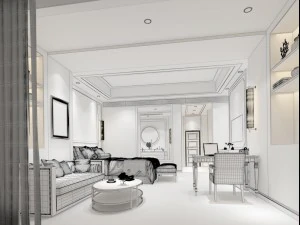 bedroom hotel suites designed a complete 03 3D Model