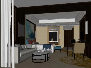 bedroom hotel suites designed a complete 03 3D Model