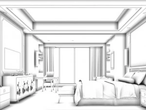 bedroom hotel suites designed a complete 03 3D Model
