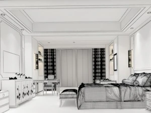 bedroom hotel suites designed a complete 03 3D Model
