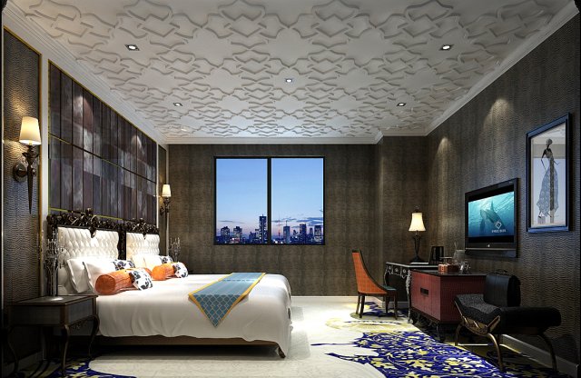bedroom hotel suites designed a complete 05 Modèle 3D .c4d .max .obj .3ds .fbx .stl .blend 