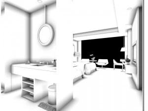 bedroom hotel suites designed a complete 06 3D Model
