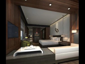 Schlafzimmer-Hotelsuiten, entworfen als komplettes 07 3D Modell