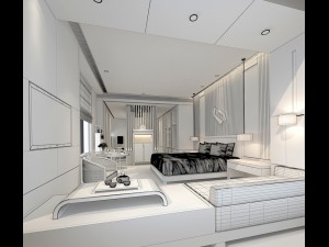 bedroom hotel suites designed a complete 07 Modèle 3D