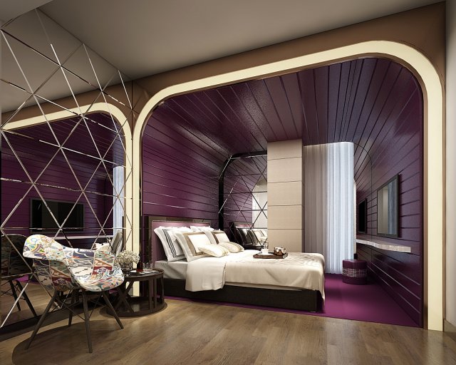 bedroom hotel suites designed a complete 08 Modèle 3D .c4d .max .obj .3ds .fbx .stl .blend