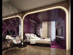 bedroom hotel suites designed a complete 08 3D Model
