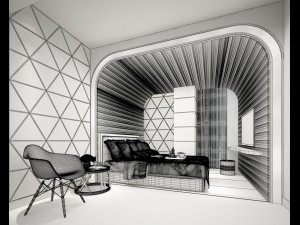 bedroom hotel suites designed a complete 08 Modèle 3D
