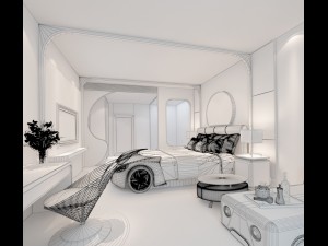 bedroom hotel suites designed a complete 09 3D 모델