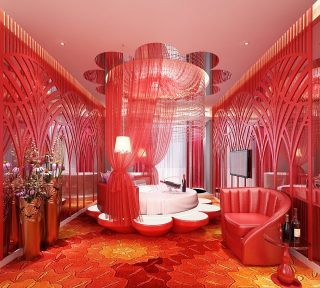 bedroom hotel suites designed a complete 12 3D 模型 .c4d .max .obj .3ds .fbx .stl .blend 