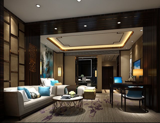 bedroom hotel suites designed a complete 14 3D मॉडल .c4d .max .obj .3ds .fbx .stl .blend 