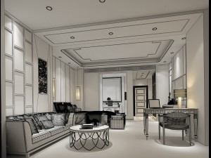 bedroom hotel suites designed a complete 14 3D मॉडल
