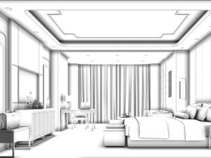 bedroom hotel suites designed a complete 14 3D मॉडल