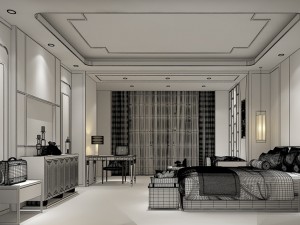 bedroom hotel suites designed a complete 14 3D मॉडल