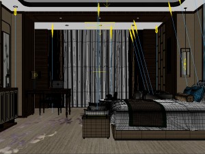 bedroom hotel suites designed a complete 14 3D मॉडल