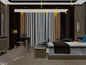 bedroom hotel suites designed a complete 14 3D मॉडल