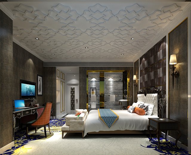 bedroom hotel suites designed a complete 15 Modelo 3D .c4d .max .obj .3ds .fbx .stl .blend 