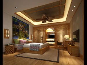bedroom hotel suites designed a complete 17 3D Model