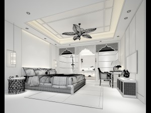 bedroom hotel suites designed a complete 17 3D Модель