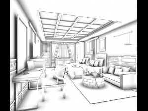 bedroom hotel suites designed a complete 18 3D Model