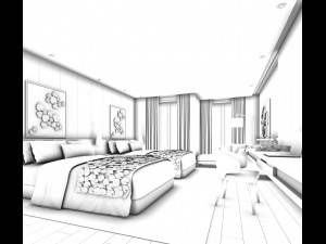 bedroom hotel suites designed a complete 20 3D Model