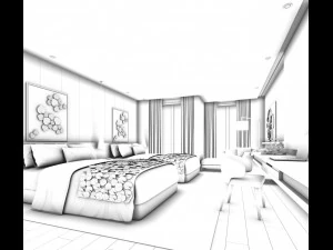 bedroom hotel suites designed a complete 20 3D Model