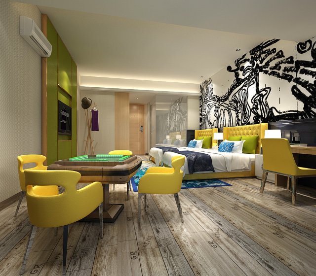 bedroom hotel suites designed a complete 21 Modelo 3D .c4d .max .obj .3ds .fbx .stl .blend 