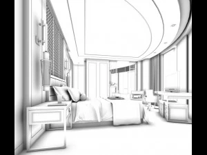 bedroom hotel suites designed a complete 26 3D Model