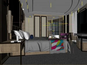 bedroom hotel suites designed a complete 26 3D Model