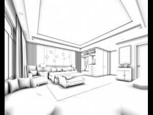bedroom hotel suites designed a complete 27 3D Model